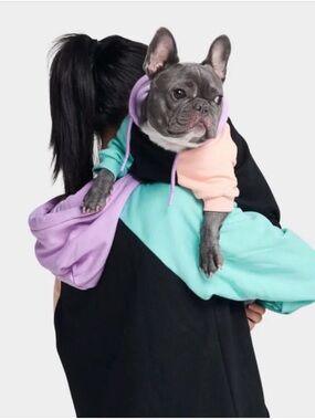 Pet/Owner matching hoodies in Black, Purple Mint & Peach -l